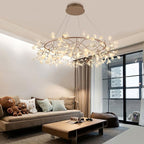 Olivia Unique Round Sputnik Art Deco Firefly Chandelier Living Room/ Bedroom