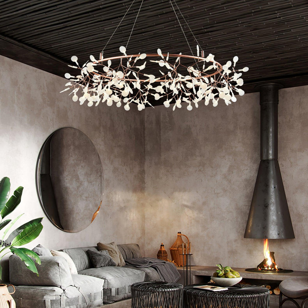 Olivia Unique Round Sputnik Art Deco Firefly Chandelier Living Room/ Bedroom