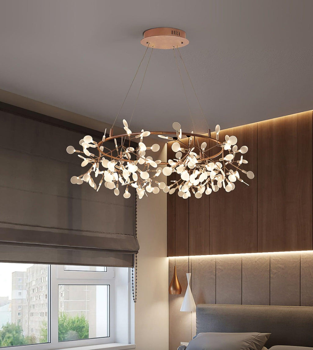 Olivia Unique Round Sputnik Art Deco Firefly Chandelier Living Room/ Bedroom