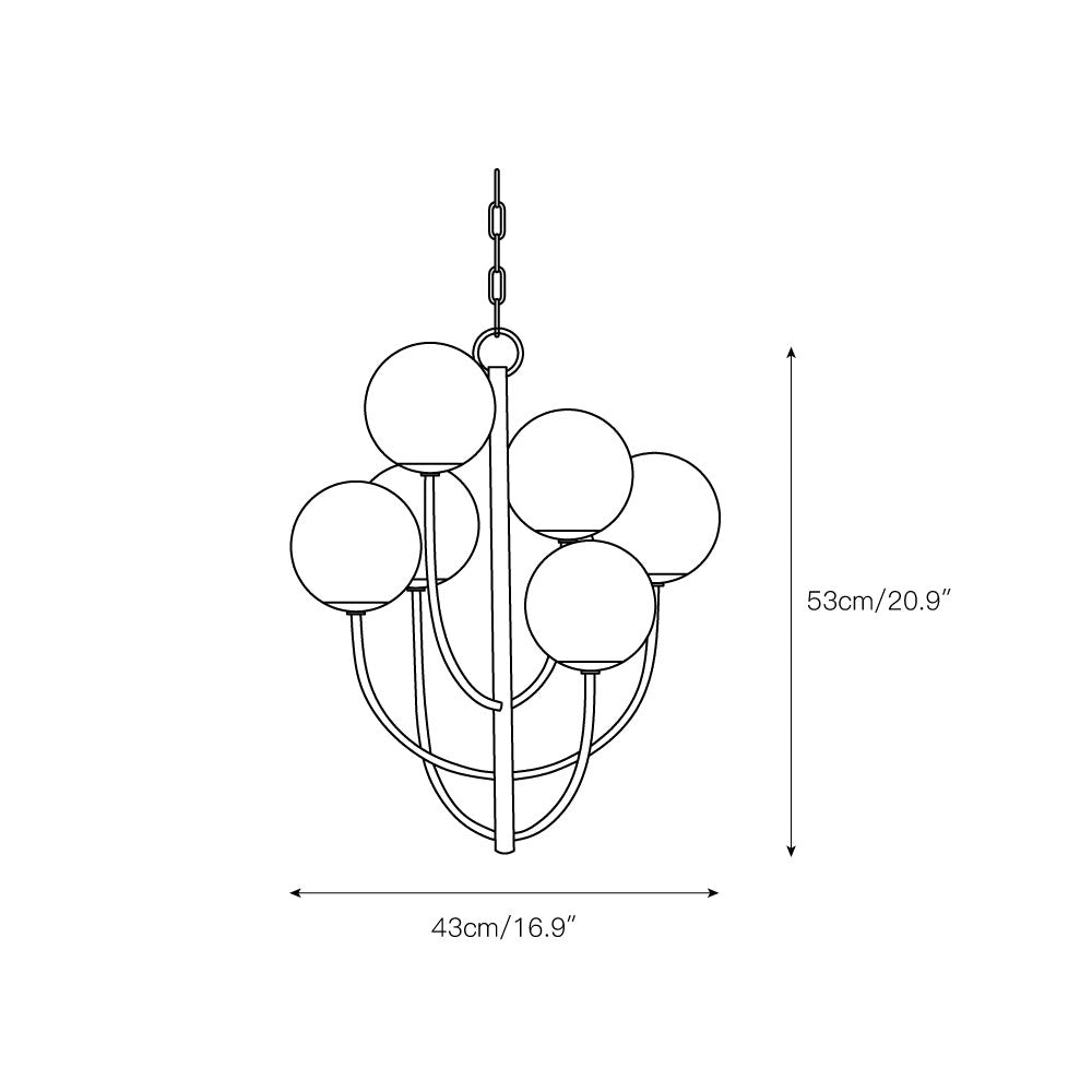 Kvennuvyu Luxury Brass Glass Chandelier