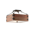 Vintage Industrial  Wooden  Semi-Flush Ceiling Lamp