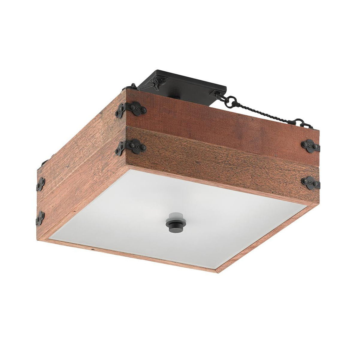 Vintage Industrial  Wooden  Semi-Flush Ceiling Lamp