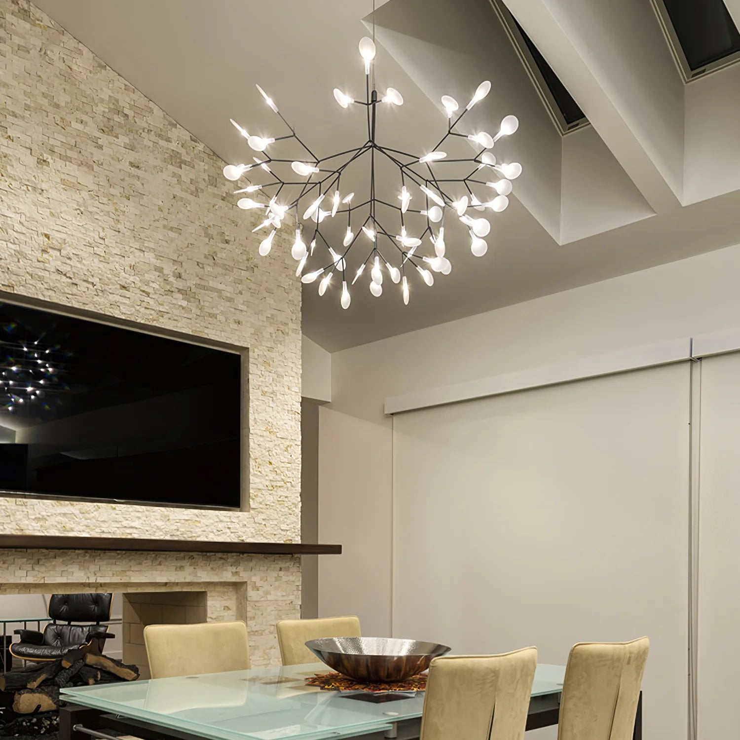 Olivia Unique Sputnik Art Deco Firefly Chandelier, Living Room/ Bedroom