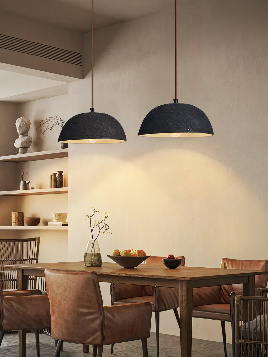 Dome Vintage Wood Pendant Lamp