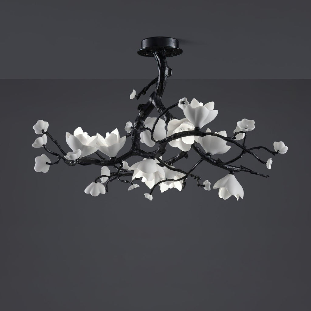 Lustra Pendant Lamp Black Copper Tree Wild Fruits