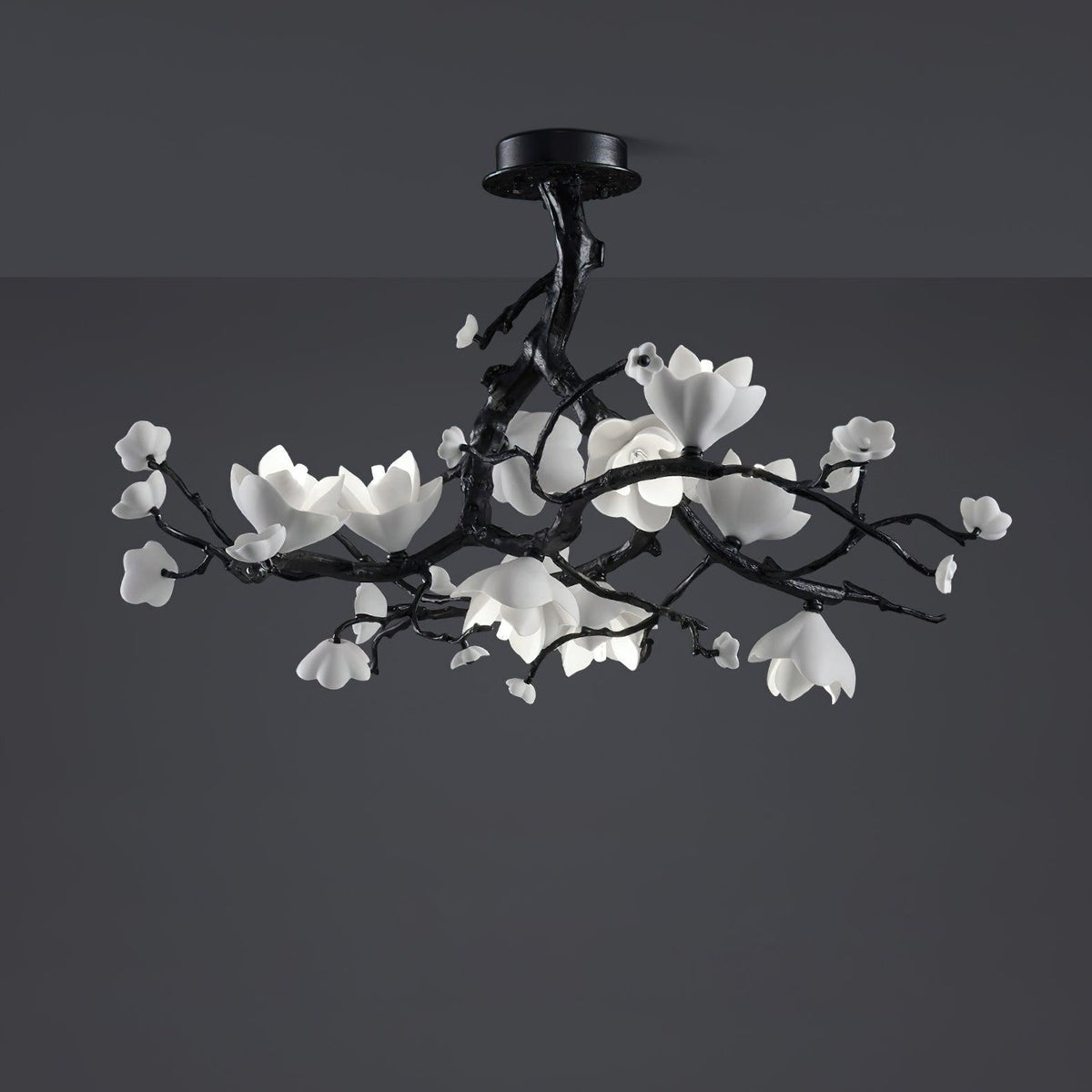 Lustra Pendant Lamp Black Copper Tree Wild Fruits