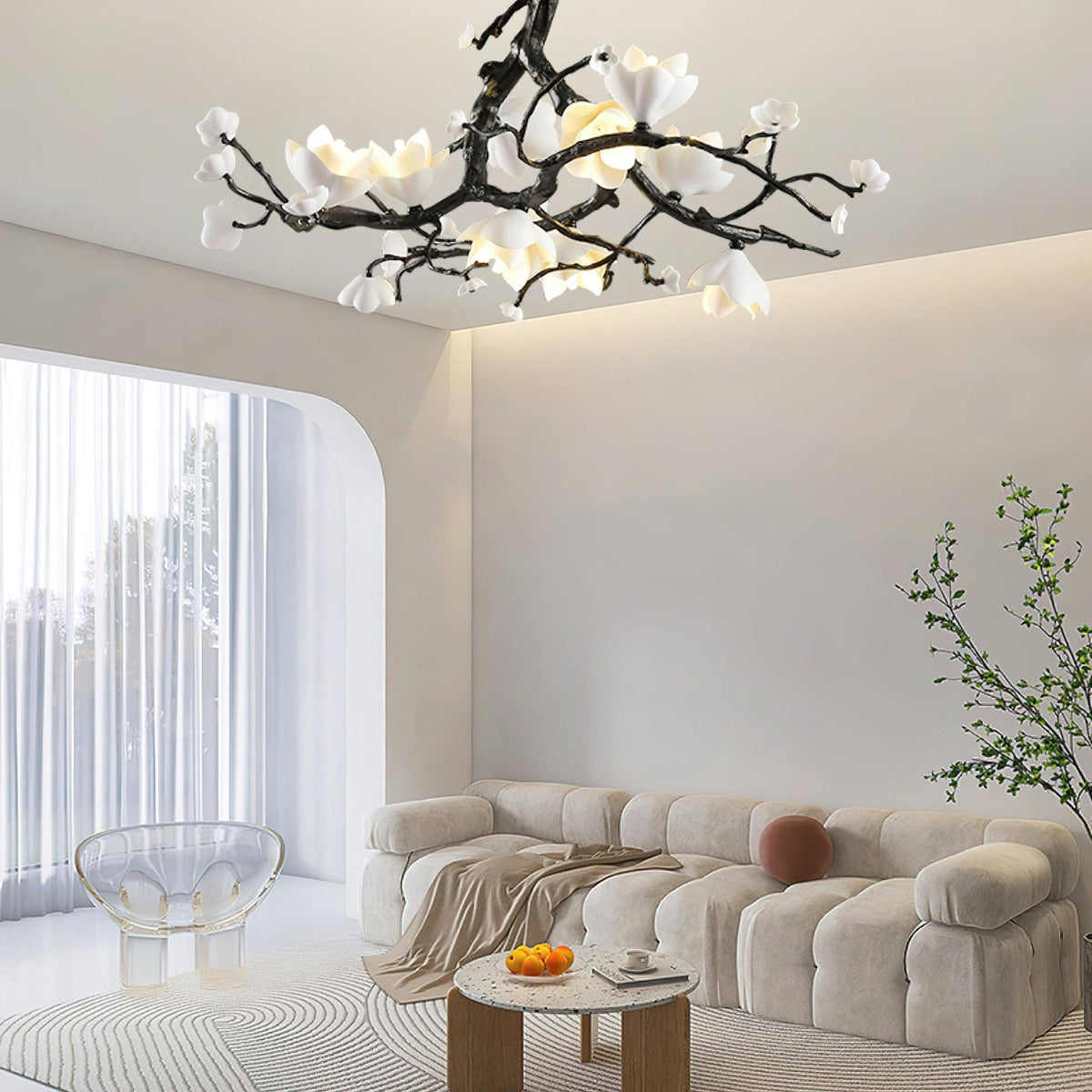 Lustra Pendant Lamp Black Copper Tree Wild Fruits