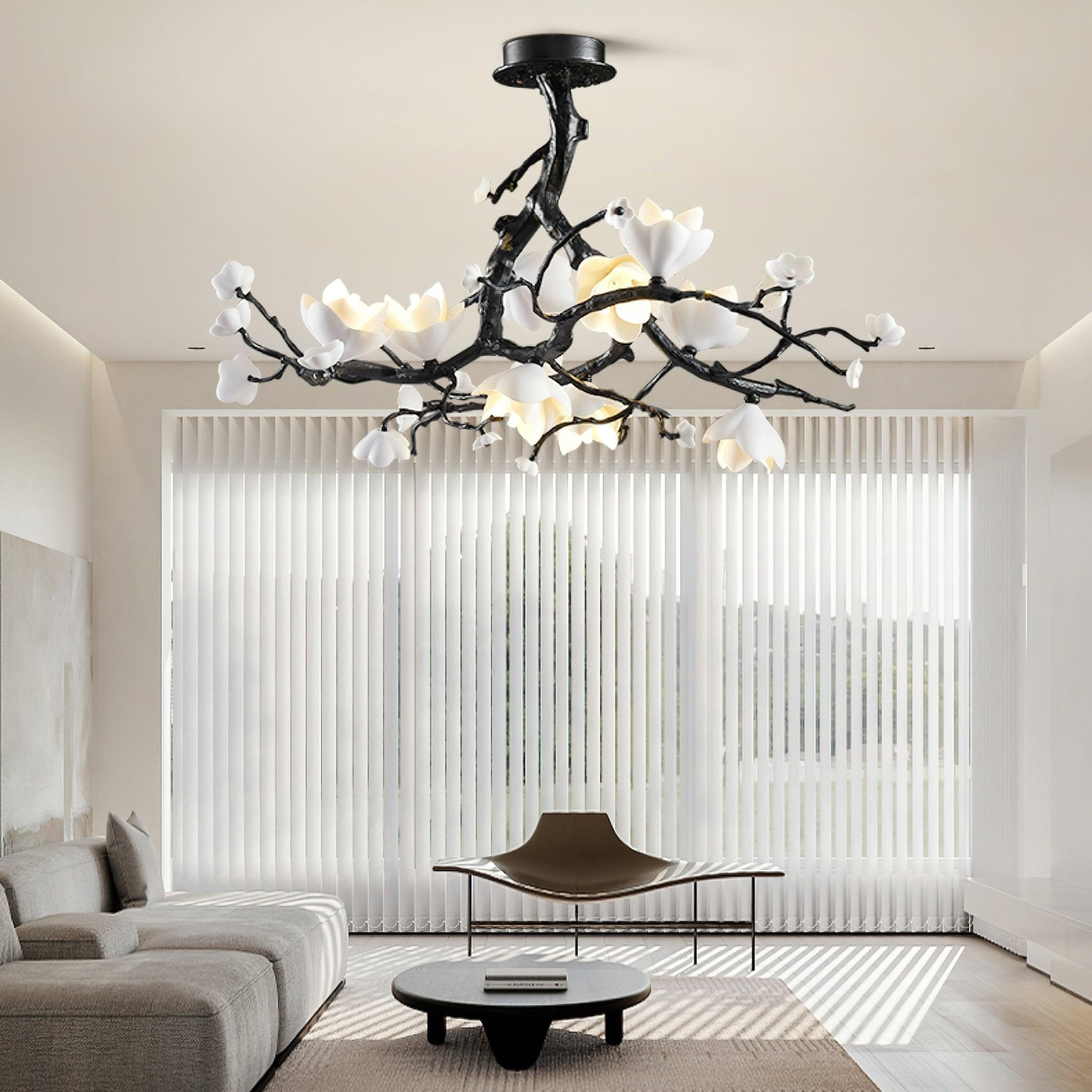 Lustra Pendant Lamp Black Copper Tree Wild Fruits
