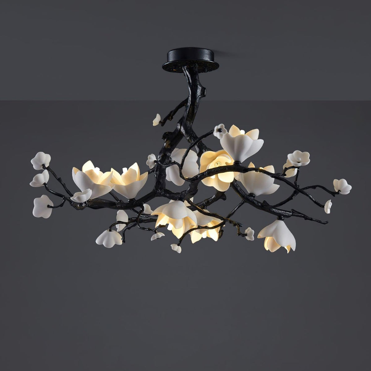 Lustra Pendant Lamp Black Copper Tree Wild Fruits