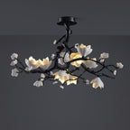 Lustra Pendant Lamp Black Copper Tree Wild Fruits