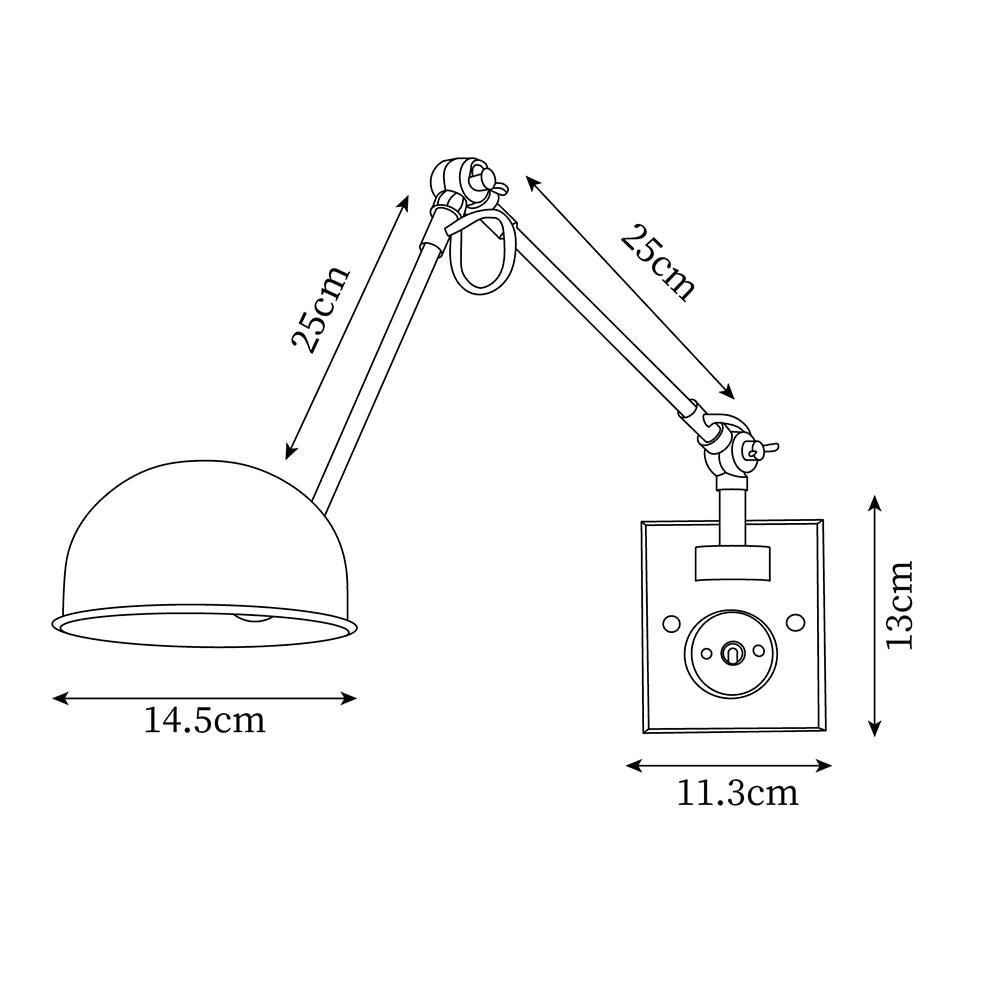 Blair Wall Lamp Swing Arm Dome