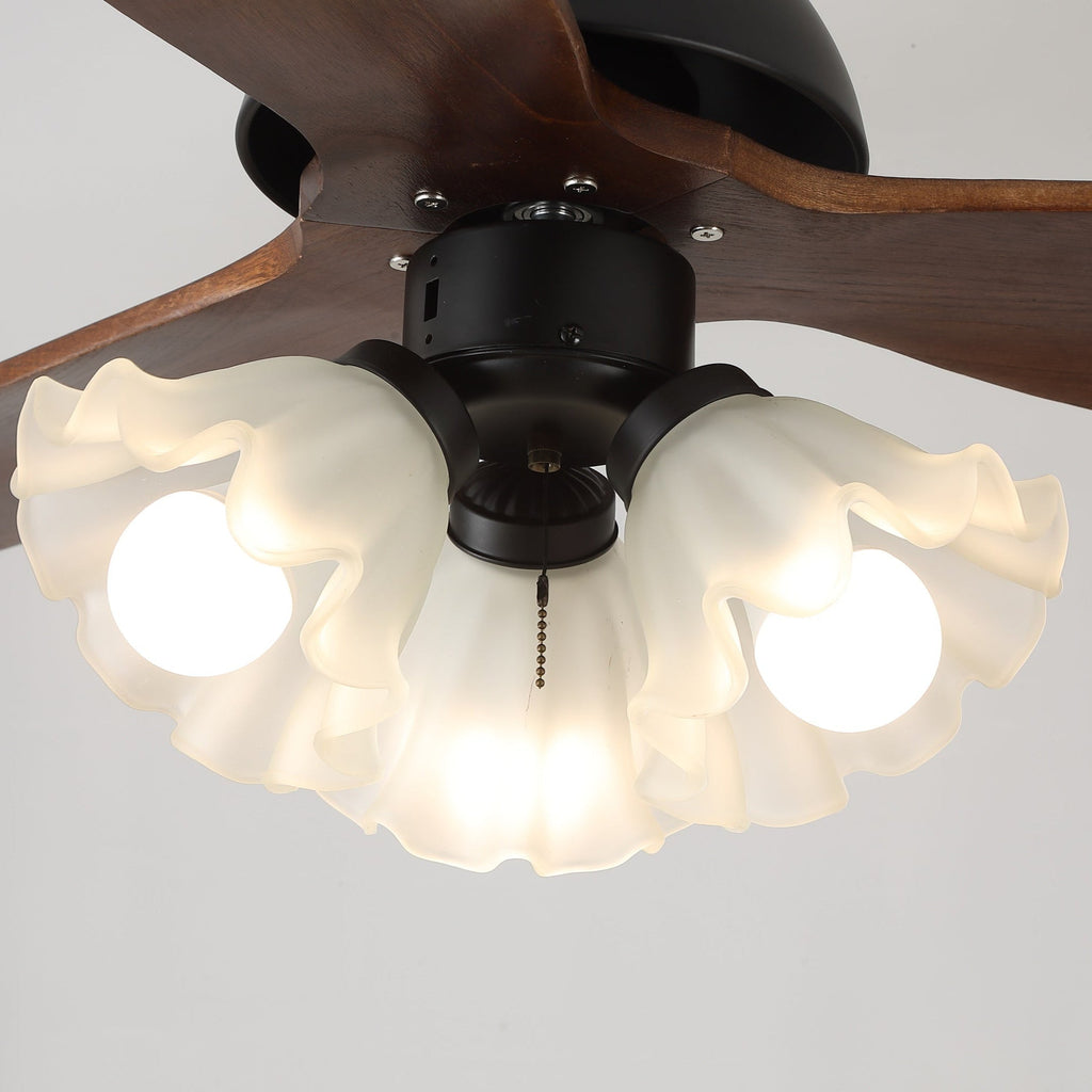 Bloom Modern Minimalist Wood Ceiling Fan Light