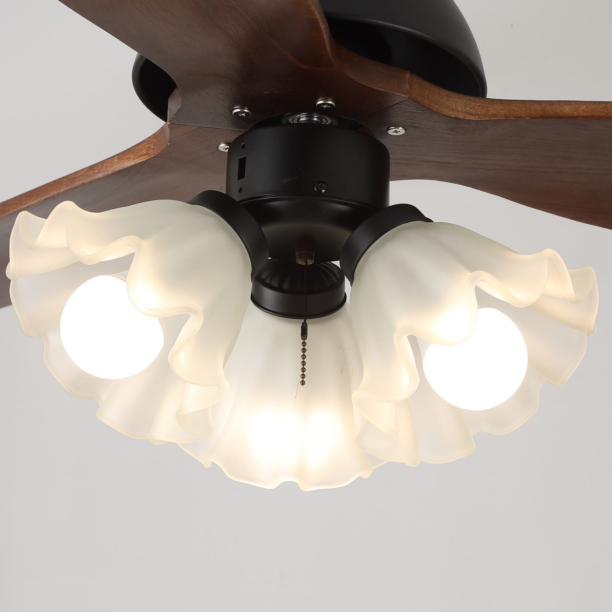 Bloom Modern Minimalist Wood Ceiling Fan Light