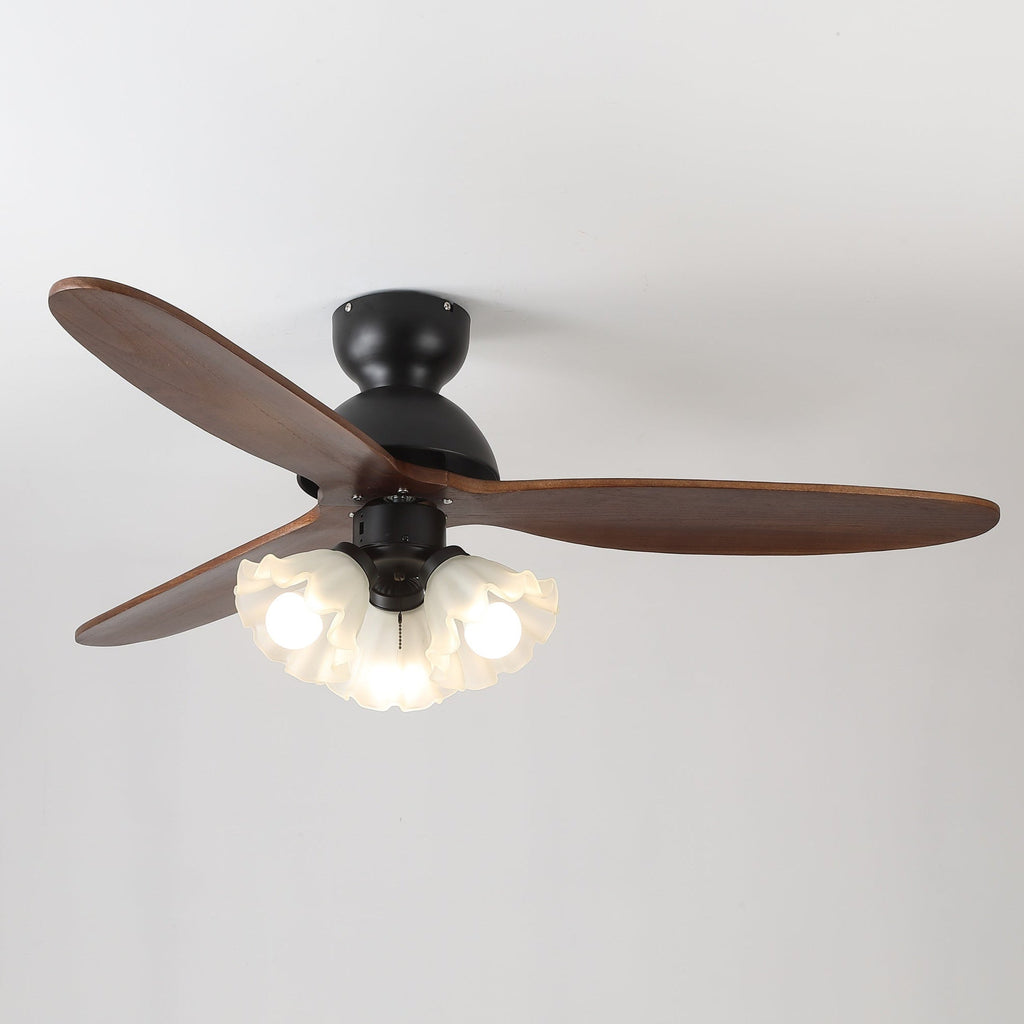 Bloom Modern Minimalist Wood Ceiling Fan Light