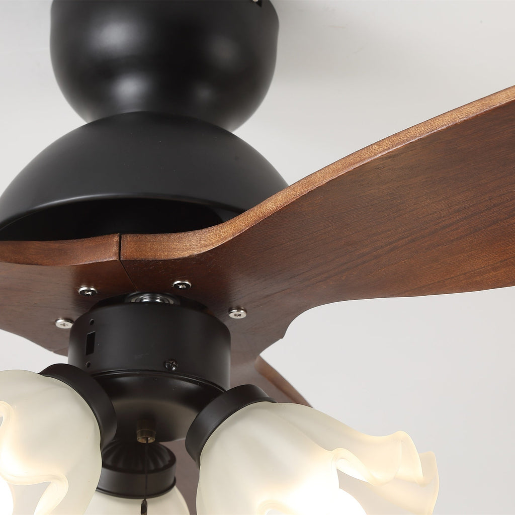 Bloom Modern Minimalist Wood Ceiling Fan Light