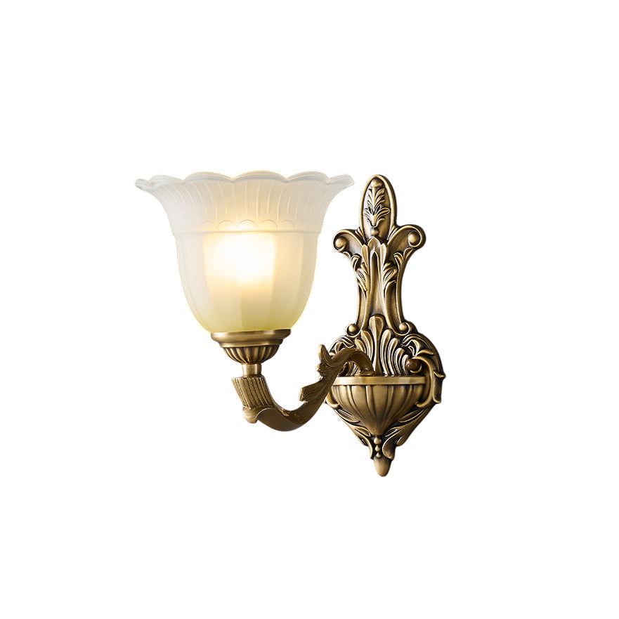 Sifuvyd Luxury Flower Brass Glass Sconce