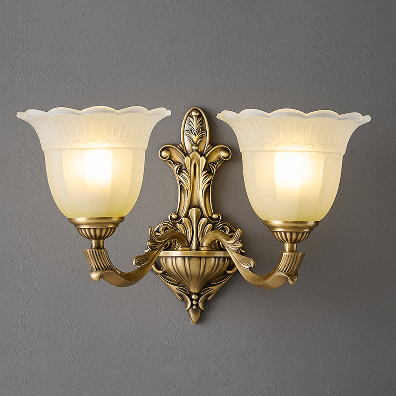 Sifuvyd Luxury Flower Brass Glass Sconce