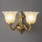 Sifuvyd Luxury Flower Brass Glass Sconce
