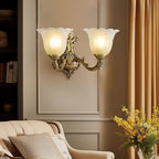 Sifuvyd Luxury Flower Brass Glass Sconce