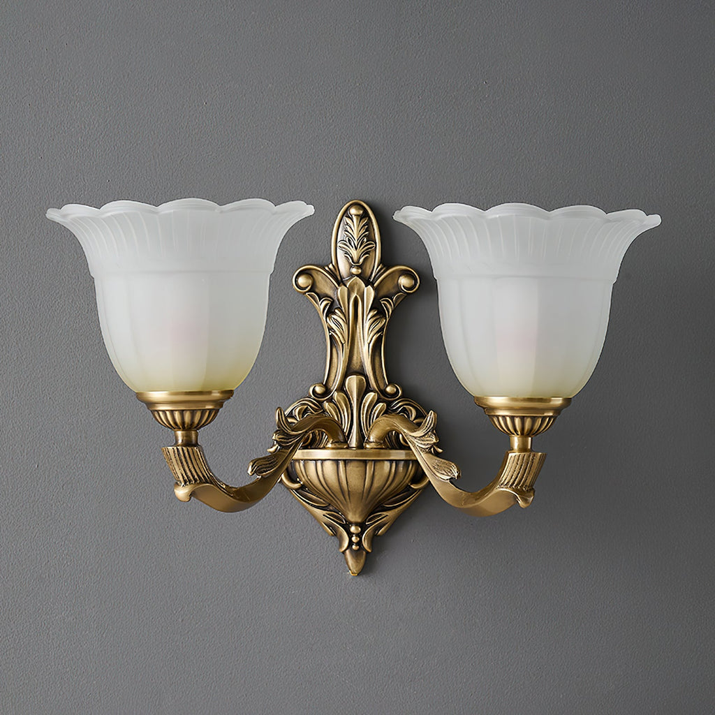 Sifuvyd Luxury Flower Brass Glass Sconce