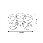 Orb Ceiling Lamp Bloom Glass Globe Arms Modern Living Room