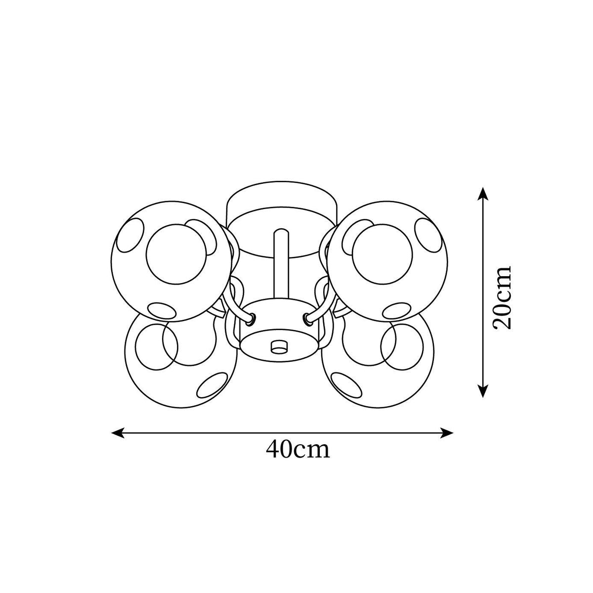 Orb Ceiling Lamp Bloom Glass Globe Arms Modern Living Room