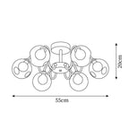 Orb Ceiling Lamp Bloom Glass Globe Arms Modern Living Room