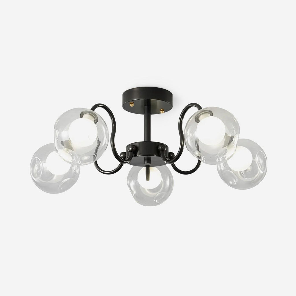 Orb Ceiling Lamp Bloom Glass Globe Arms Modern Living Room