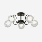 Orb Ceiling Lamp Bloom Glass Globe Arms Modern Living Room