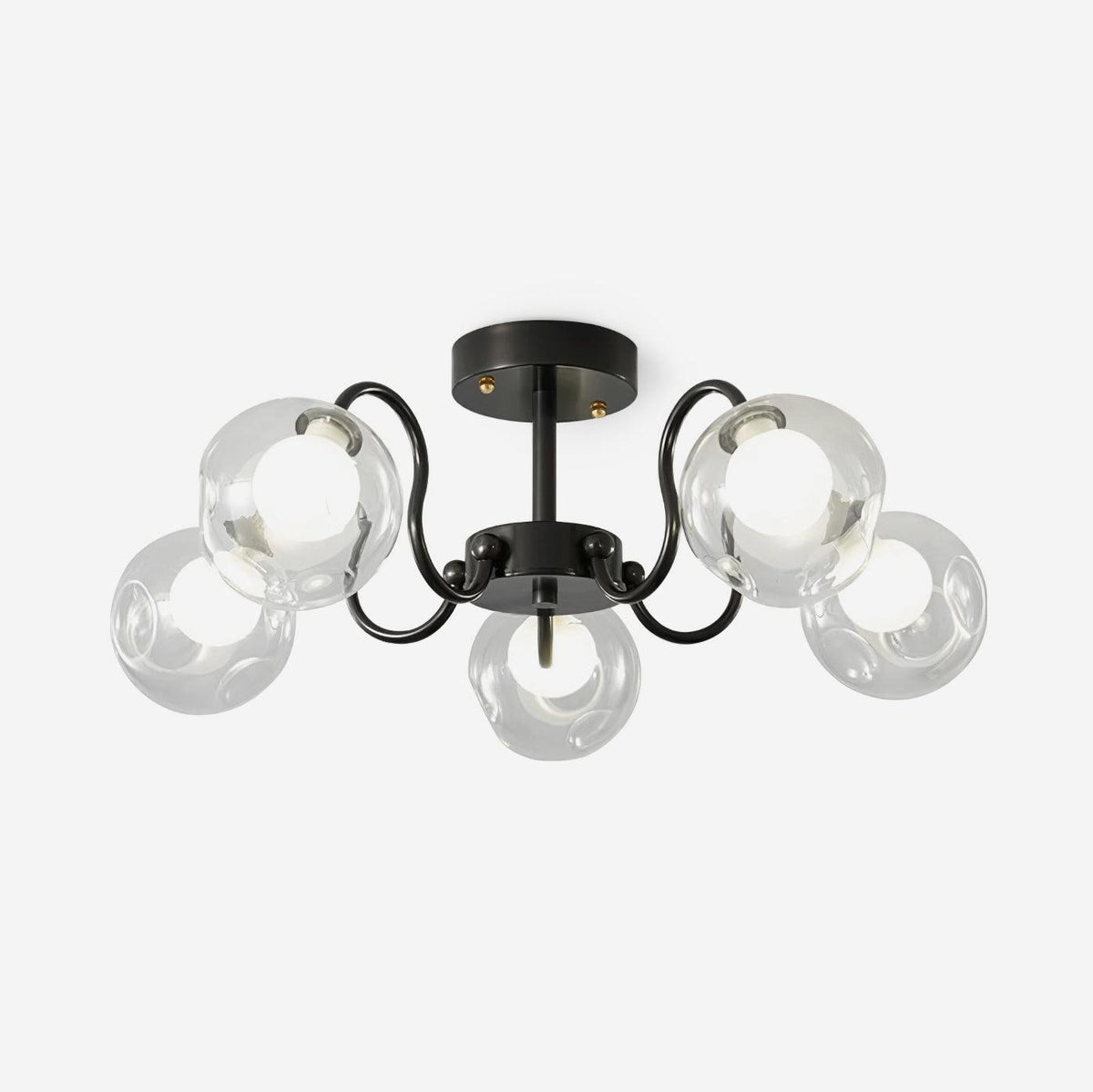 Orb Ceiling Lamp Bloom Glass Globe Arms Modern Living Room