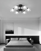 Orb Ceiling Lamp Bloom Glass Globe Arms Modern Living Room