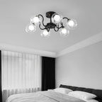 Orb Ceiling Lamp Bloom Glass Globe Arms Modern Living Room