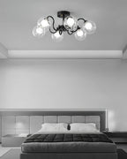 Orb Ceiling Lamp Bloom Glass Globe Arms Modern Living Room
