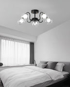 Orb Ceiling Lamp Bloom Glass Globe Arms Modern Living Room