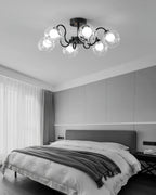 Orb Ceiling Lamp Bloom Glass Globe Arms Modern Living Room