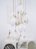 Lustra Pendant Lamp White Floral Ceramic