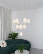 Lustra Pendant Lamp White Floral Ceramic