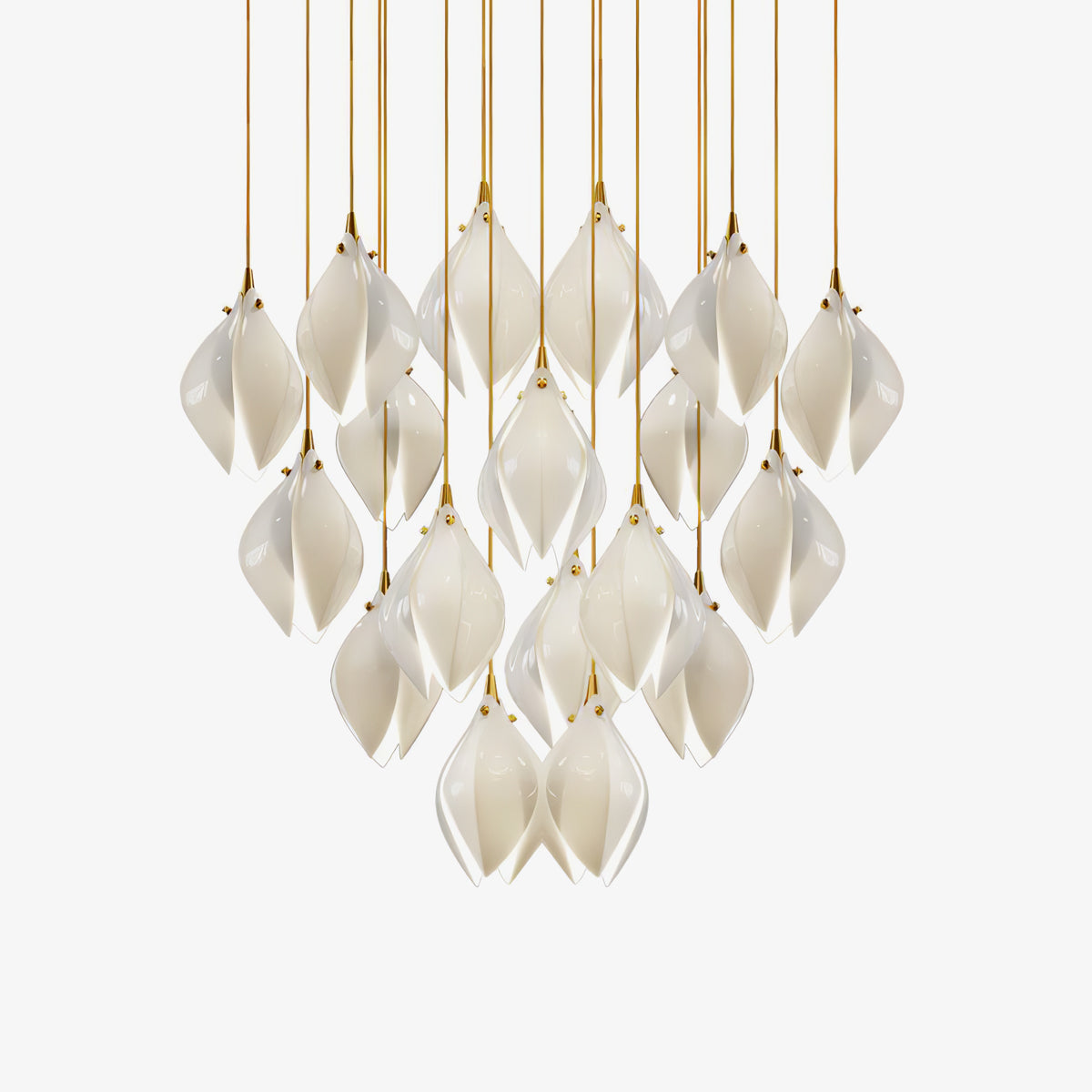 Lustra Pendant Lamp White Floral Ceramic
