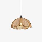 Eurvinel Elegance Bloom Rattan Fabric Pendant Lamp