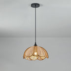 Eurvinel Elegance Bloom Rattan Fabric Pendant Lamp