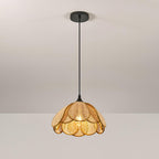 Eurvinel Elegance Bloom Rattan Fabric Pendant Lamp