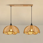 Eurvinel Elegance Bloom Rattan Fabric Pendant Lamp