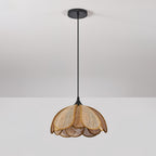 Eurvinel Elegance Bloom Rattan Fabric Pendant Lamp