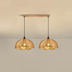 Eurvinel Elegance Bloom Rattan Fabric Pendant Lamp
