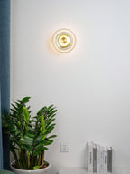 Crux Modern Minimalist Brass Glass Wall Light