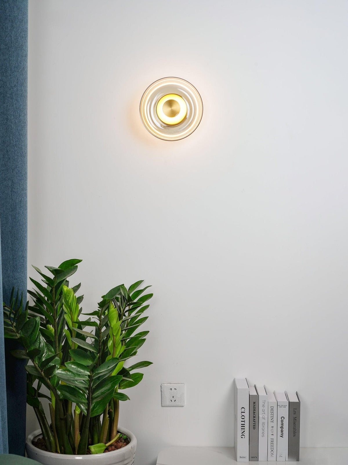 Crux Modern Minimalist Brass Glass Wall Light