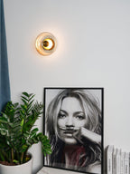 Crux Modern Minimalist Brass Glass Wall Light