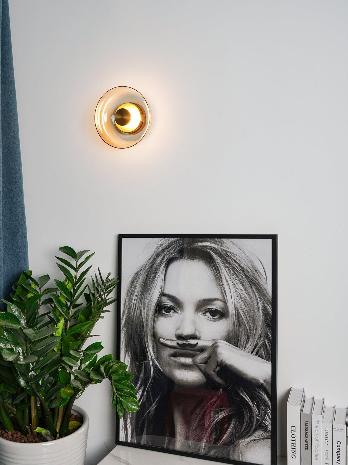 Crux Modern Minimalist Brass Glass Wall Light