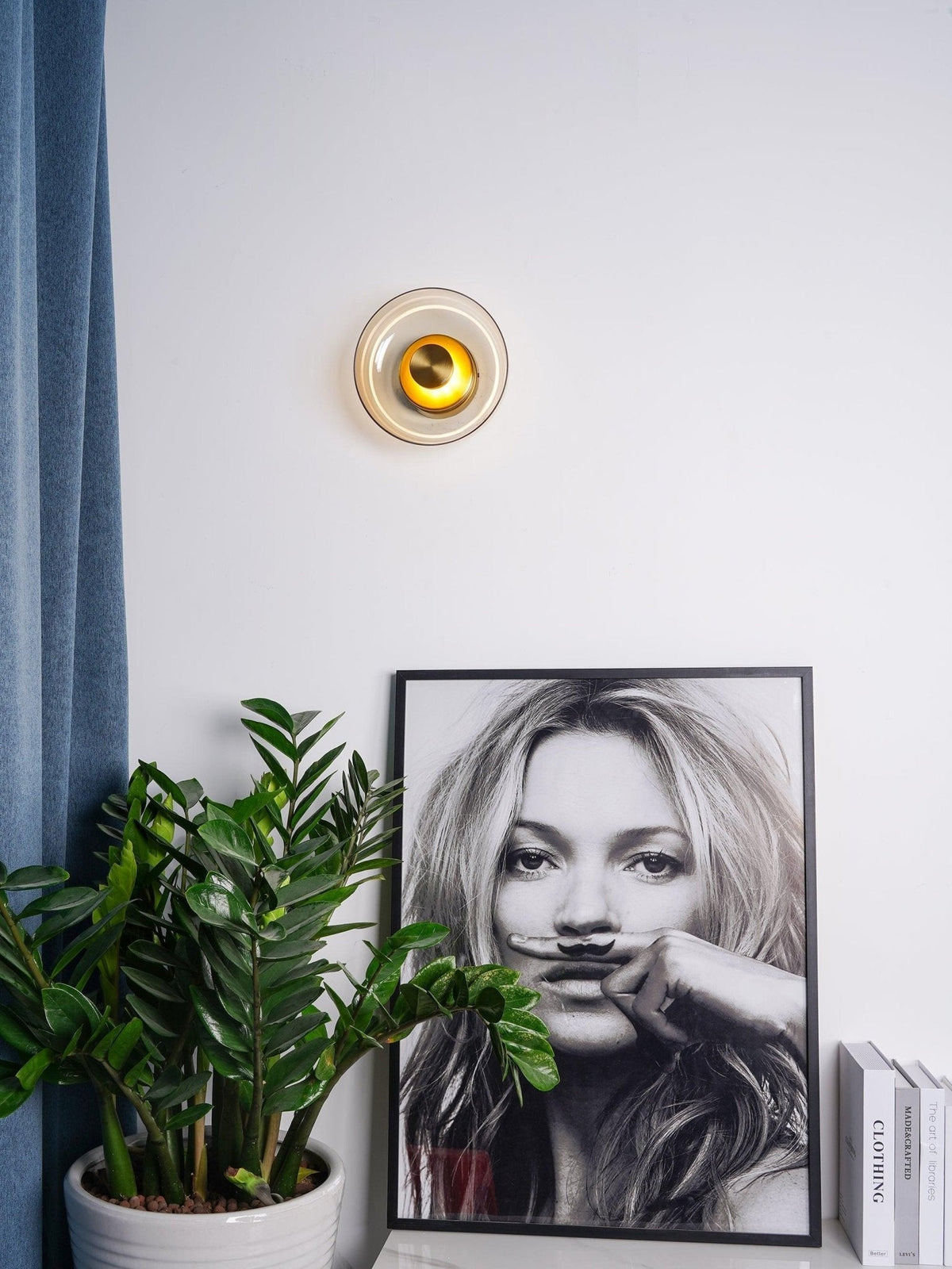 Crux Modern Minimalist Brass Glass Wall Light