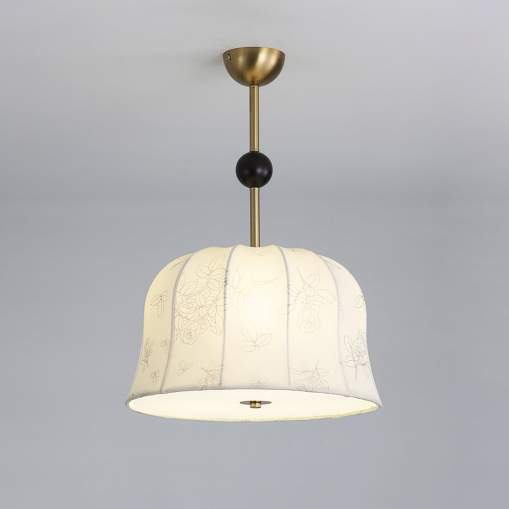 Avnoren Blossom Curve Fabric Wood Pendant Lamp